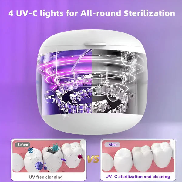 Denture ultrasonic and ultraviolet cleaning machine