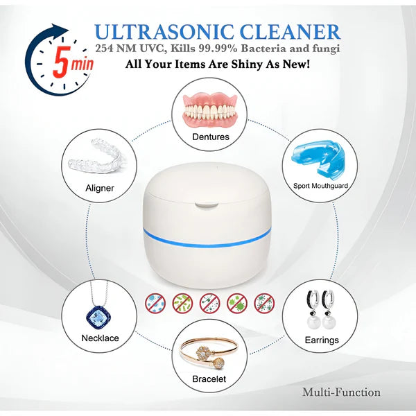 Denture ultrasonic and ultraviolet cleaning machine