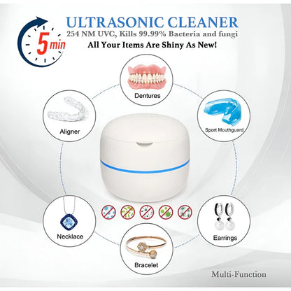 Denture ultrasonic and ultraviolet cleaning machine