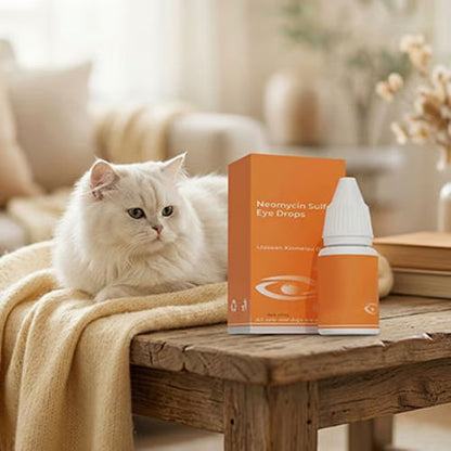 🐾 Pet Antibacterial Eye Drops – Gentle Eye Care & Tear Stain Cleaner for Cats & Dogs