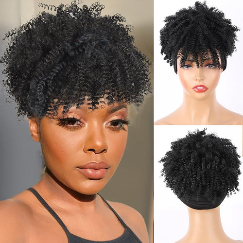 African fluffy curly hairband wig