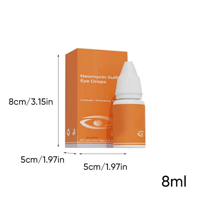 🐾 Pet Antibacterial Eye Drops – Gentle Eye Care & Tear Stain Cleaner for Cats & Dogs