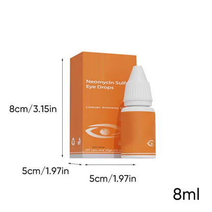 🐾 Pet Antibacterial Eye Drops – Gentle Eye Care & Tear Stain Cleaner for Cats & Dogs