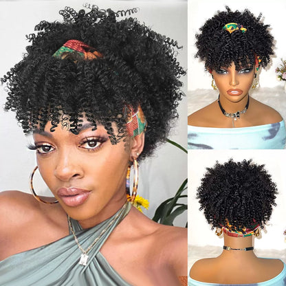 African fluffy curly hairband wig