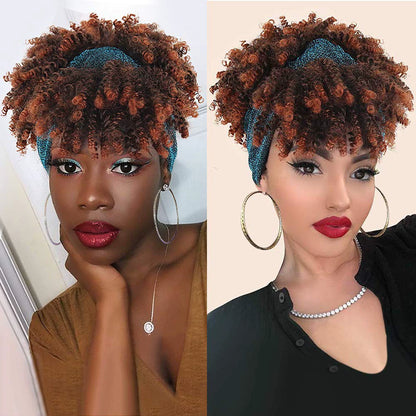 African fluffy curly hairband wig