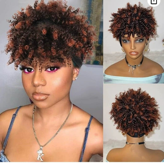 African fluffy curly hairband wig
