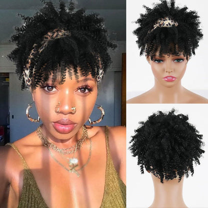 African fluffy curly hairband wig