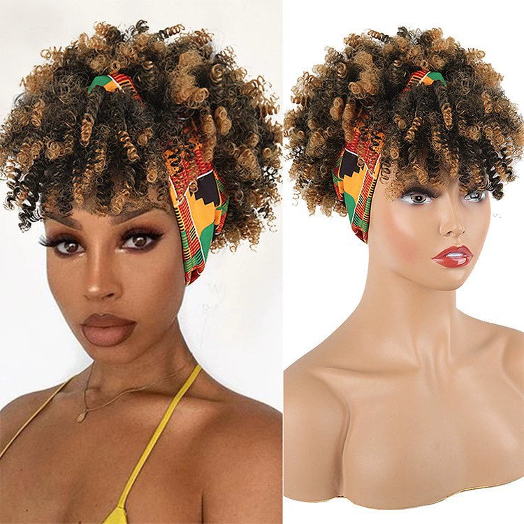 African fluffy curly hairband wig