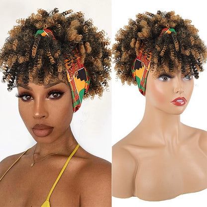 African fluffy curly hairband wig
