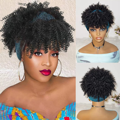 African fluffy curly hairband wig